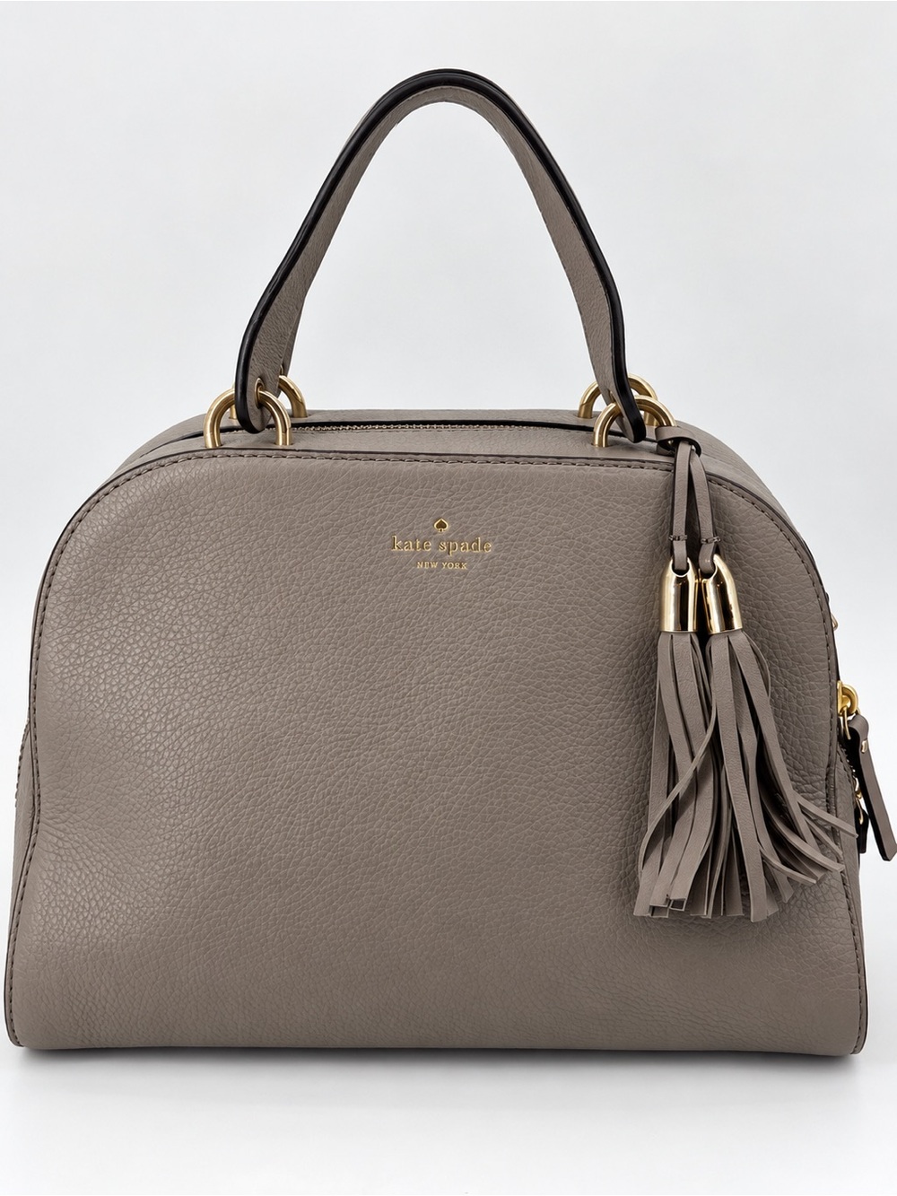 Kate Spade Bayley Atwood Place Cityscape Stone Ice Leather Satchel